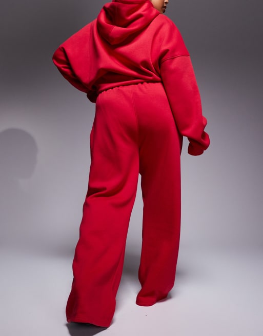 Kaiia Plus - Røde joggingbukser med brede ben i bomuldsblanding - Del af sæt  , 2 af 5