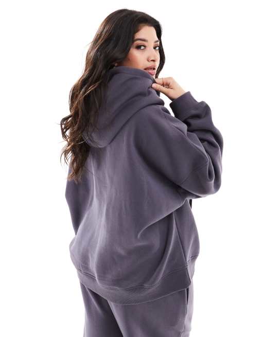Kaiia Plus - Sport - Oversized hoodie met logo in donkergrijs, deel van co-ord set, 4 van 4