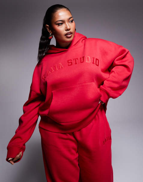Kaiia Plus studio hoodie in red (part of a set) - view 1