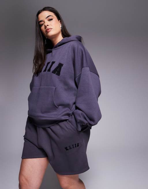 Kaiia Plus sweat shorts in dark gray - part of a set