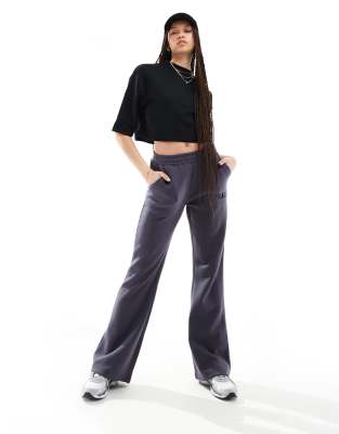 Plus wide leg sweatpants in dark gray