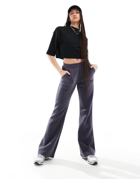 Kaiia Plus wide leg sweatpants in dark gray - view 1