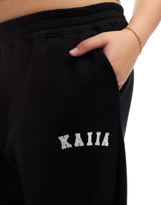 Kaiia – Plusstorlek – Svarta mjukisbyxor med vida ben, 2 av 5