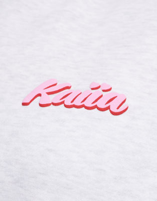 Kaiia Puff Printed Logo Oversized Hoodie
