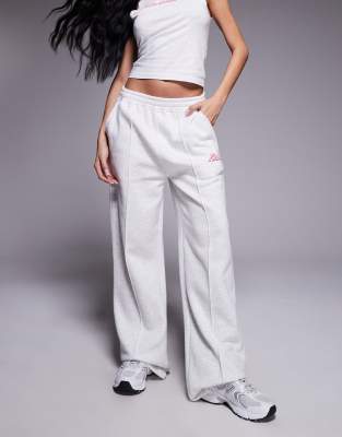 Kaiia Puff Printed Logo Seam Detail Wide Leg Sweatpants