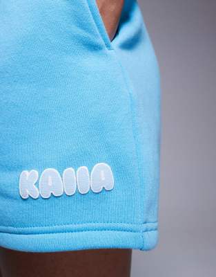 Kaiia Puff Printed Logo Sweatshirt Fabric Shorts