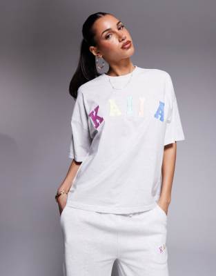 Kaiia Rainbow Logo Oversized T-shirt