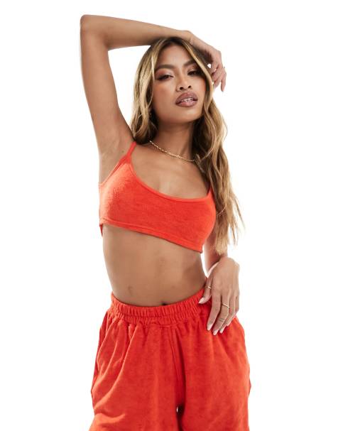 Kaiia - Rød bralette-top i frotte - Del af sæt - view 1