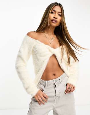 Off shoulder cream online jumper