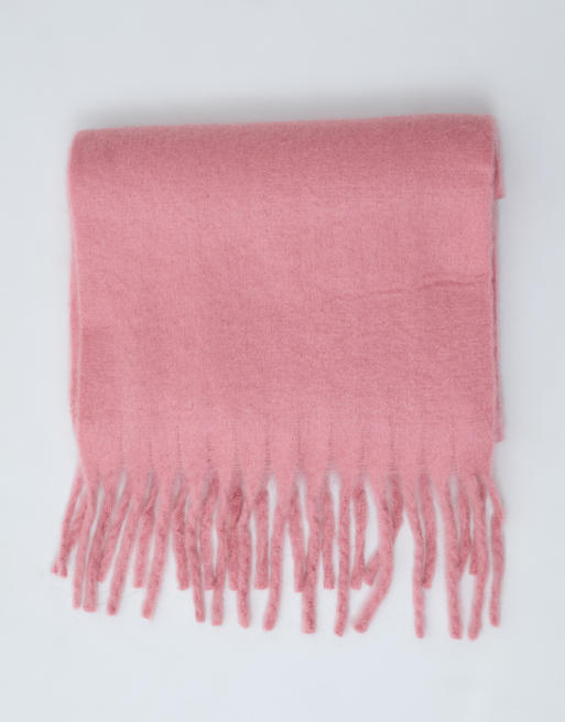 Kaiia – Rosa, exklusiv halsduk i supermjukt material och oversize med fransar, 5 av 5