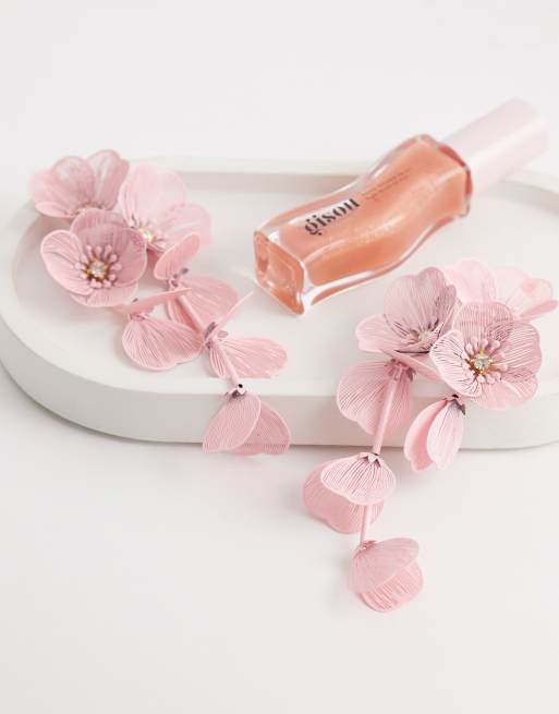 Kaiia – Rosa, hängande örhängen med 3D-blommor – Exklusivt hos ASOS, 2 av 4