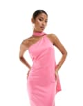 [Kaiia] Kaiia satin scarf detail maxi dress in pink 14 PINK