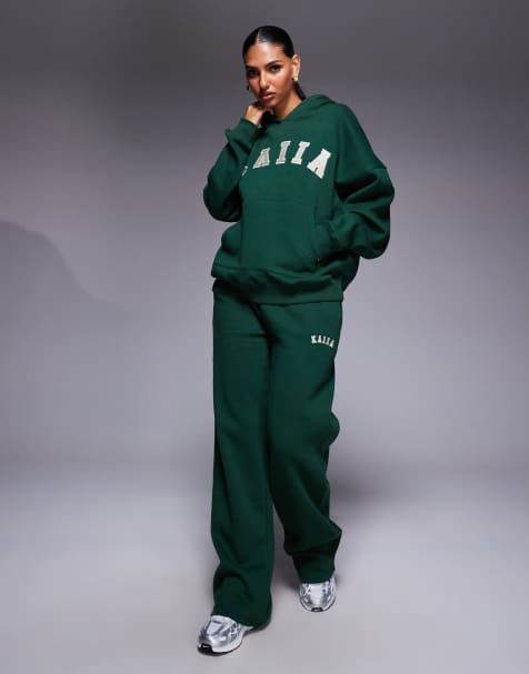 Kaiia – Set mit Logo-Stickerei, bestehend aus Jogginghose mit weitem Bein und Oversize-Kapuzenpullover - view 1