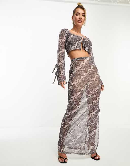 Snake skin hot sale maxi skirt