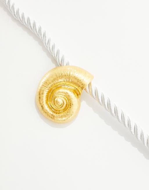 Kaiia shell and rope necklace in gold | ASOS