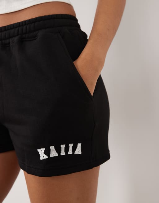 Kaiia - Short d'ensemble molletonné riche en coton avec logo brodé - Noir  , 5 de 5
