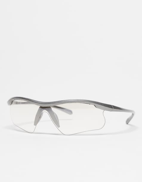 Kaiia – Silverfärgade visor-glasögon med genomskinliga glas, exklusivt hos ASOS - view 1