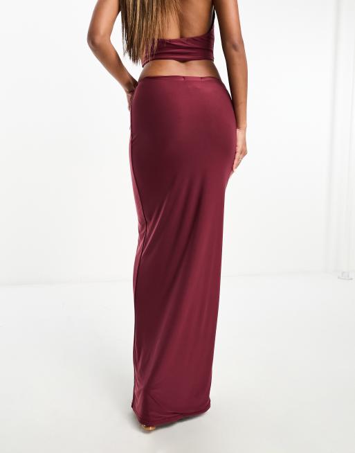 Burgundy maxi outlet skirts