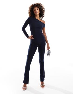Kaiia Slinky Flared Pants In Navy - Part Of A Set