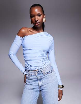 Kaiia Slinky Off Shoulder Long Sleeve Top