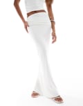 [Kaiia] Kaiia slinky ruched maxi skirt in white (part of a set) 16 WHITE