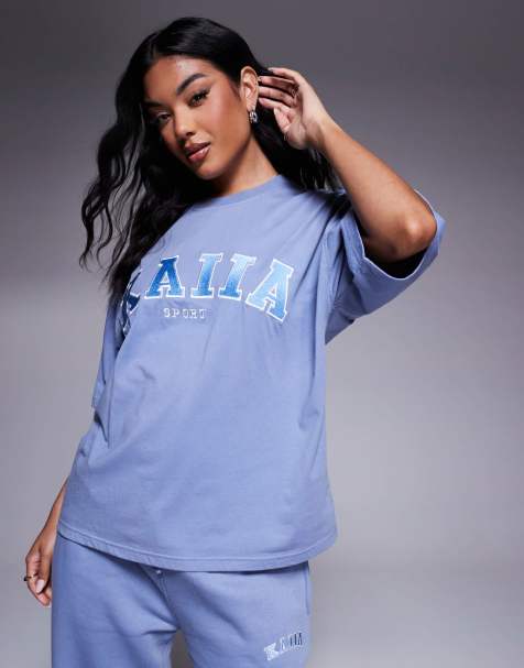 Kaiia sport embroidered logo t-shirt in light blue (part of a set) - view 1