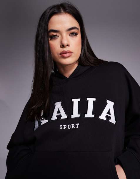 Kaiia Sport Plus - Sweat à capuche d'ensemble oversize avec logo brodé - Noir - view 1