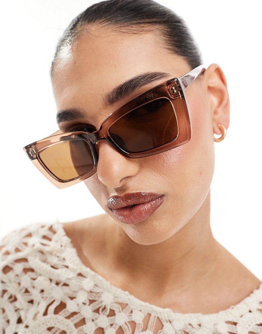 Kaiia squared cat eye sunglasses in brown