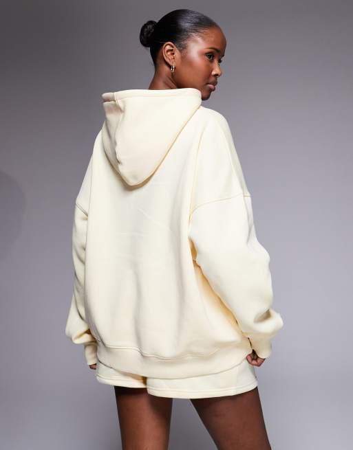 Kaiia Studio cotton rich embroidered logo oversized hoodie in lemon and blue (part of a set), 2 of 4