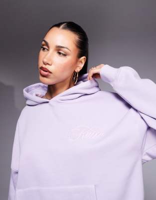 Kaiia Studio Embroidered Swirl Logo Oversized Hoodie