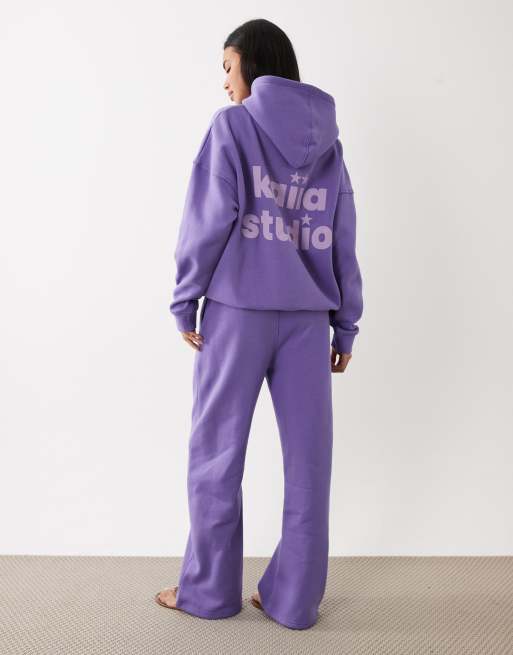 Kaiia - Studio - Jogger d'ensemble ample en coton mélangé avec logo étoile - Violet/lilas, 3 de 6