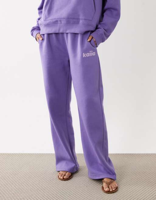 Kaiia - Studio - Jogger d'ensemble ample en coton mélangé avec logo étoile - Violet/lilas, 4 de 6