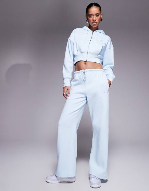 Kaiia - Studio - Joggingbroek met rechte pijpen in blauw, deel van co-ord set