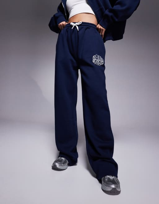 Kaiia - Studio - Joggingbroek met wijde pijpen in marineblauw, deel van co-ord set, 2 van 5