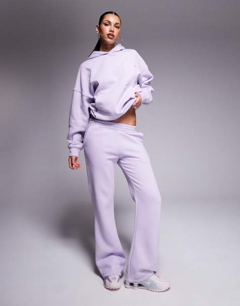 Kaiia - Studio - Joggingbroek van katoenmix met geborduurd zwierig logo op de achterzak in lila en roze, deel van co-ord set - view 1