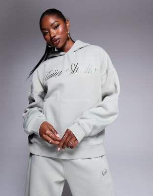 Kaiia Kaiia Studio logo oversized hoodie co-ord in matcha green