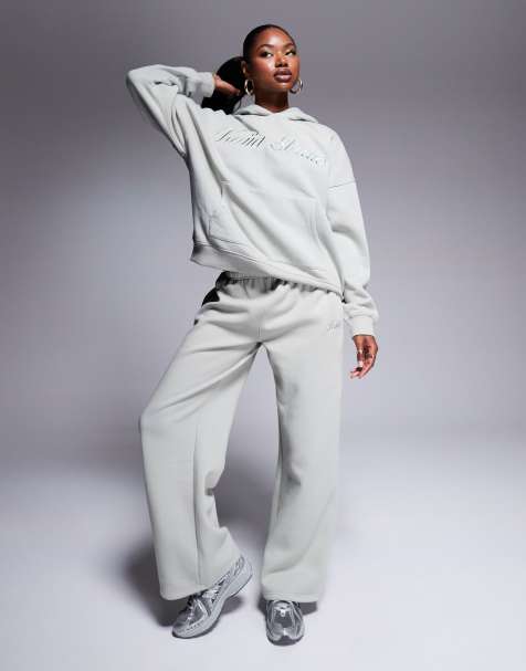 Kaiia - Studio - Pantalon de jogging ample d'ensemble en coton mélangé - Vert matcha - view 1