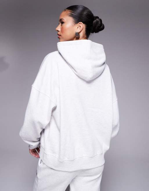 Kaiia - Sweat à capuche oversize riche en coton à imprimé NYC Sport - Gris chiné  , 4 de 4