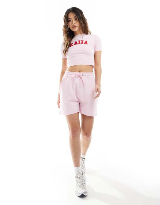Kaiia sweatshirt fabric shorts in pink - part of a set