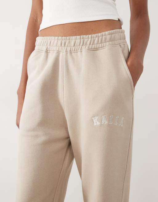 Kaiia Tall cotton blend wide leg trackies in stone, 2 of 5
