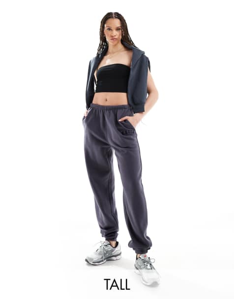 Kaiia Tall cuffed joggers in dark grey - view 1