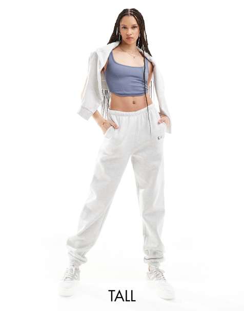Kaiia Tall cuffed joggers in light grey - view 1