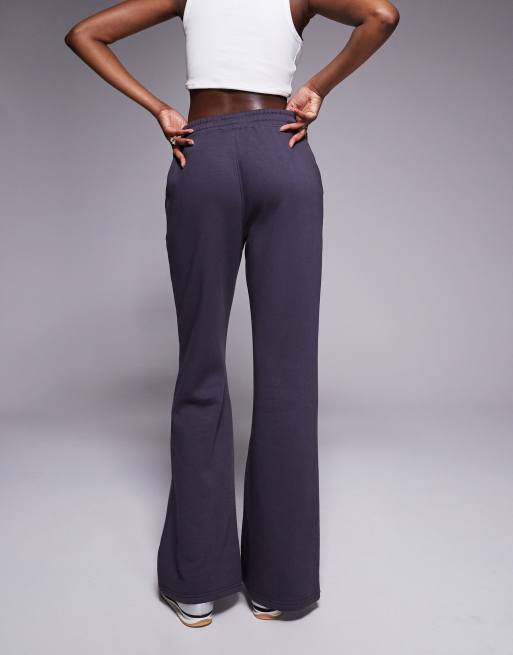 Kaiia Tall embroidered logo wide leg sweatpants in dark gray