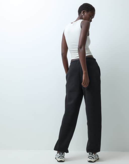 Kaiia Tall – Jogginghose aus Baumwollmix in Schwarz mit Bündchen und Logo-Stickerei, 4 von 5