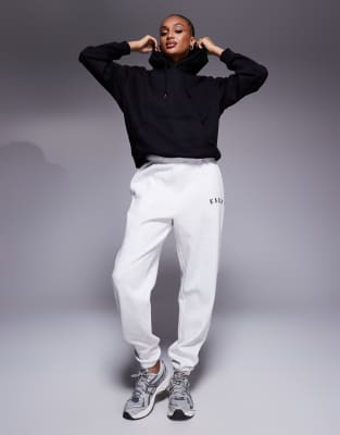 Kaiia Tall - Jogginghose in Hellgrau mit Bündchen und Logo-Stickerei