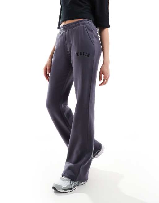 Kaiia Tall wide leg joggers in dark grey ASOS
