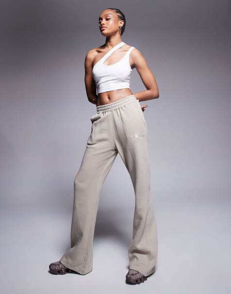 Kaiia Tall wide leg trackies in stone - view 1