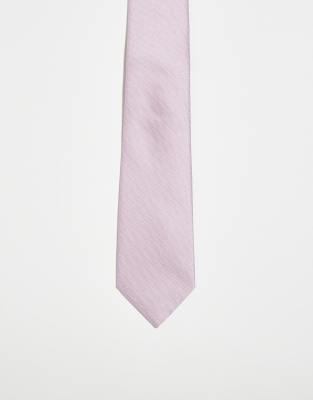textured satin tie in light pink