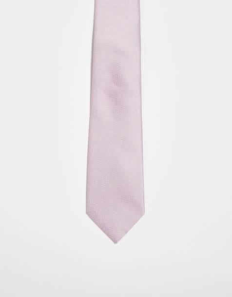 Kaiia textured satin tie in light pink - view 1