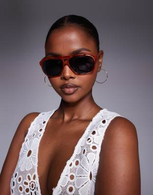 Kaiia Thin Frame Aviator Sunglasses